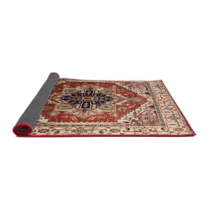 Sideview of Mid-Century Modern Fire Brick Red Persian Rug, urb2628