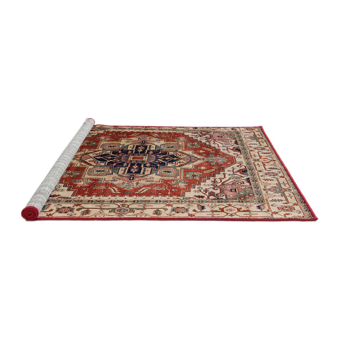 Sideview of Machine Washable Industrial Modern Fire Brick Red Rug, wshurb2628