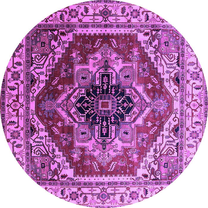 Round Persian Purple Traditional Rug, urb2628pur