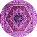 Round Persian Purple Traditional Rug, urb2628pur
