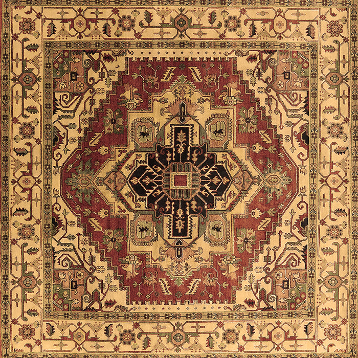 Square Persian Brown Traditional Rug, urb2628brn