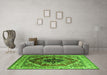 Machine Washable Persian Green Traditional Area Rugs in a Living Room,, wshurb2628grn