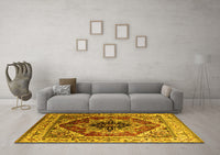 Machine Washable Persian Yellow Traditional Rug, wshurb2628yw