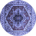 Round Machine Washable Persian Blue Traditional Rug, wshurb2628blu