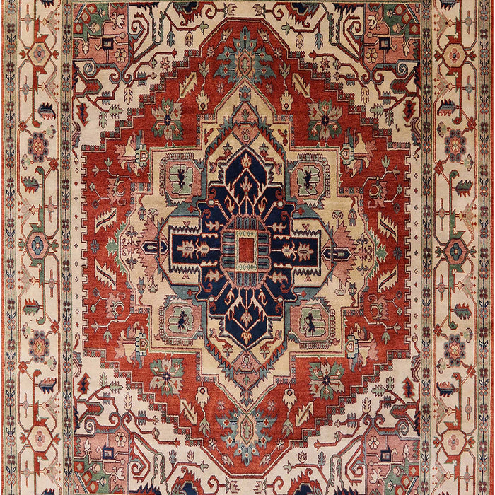 Mid-Century Modern Fire Brick Red Persian Rug, urb2628