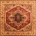 Square Machine Washable Persian Orange Traditional Area Rugs, wshurb2628org