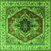 Square Persian Green Traditional Rug, urb2628grn