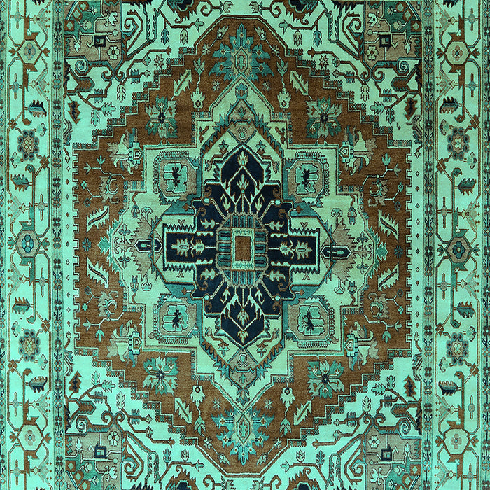 Machine Washable Persian Turquoise Traditional Area Rugs, wshurb2628turq