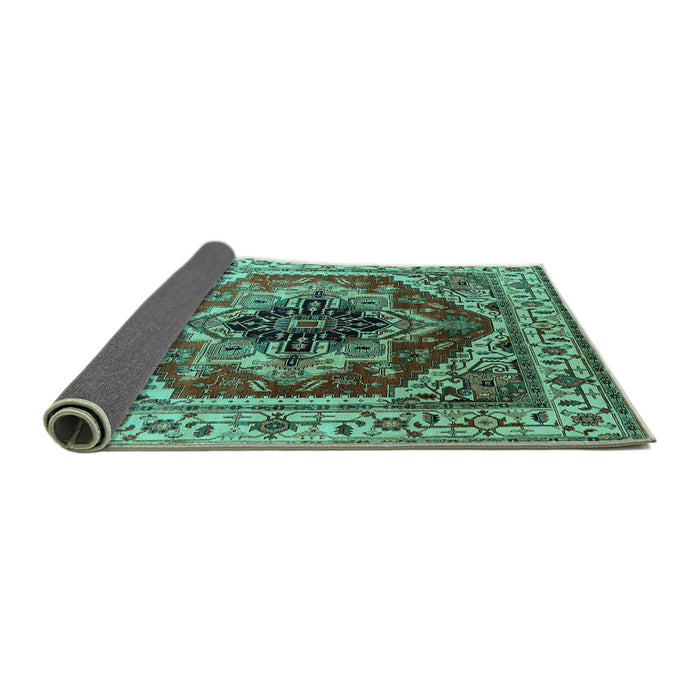 Sideview of Persian Turquoise Traditional Rug, urb2628turq