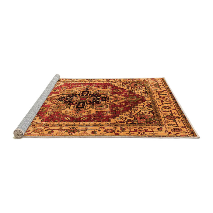 Sideview of Machine Washable Persian Orange Traditional Area Rugs, wshurb2628org
