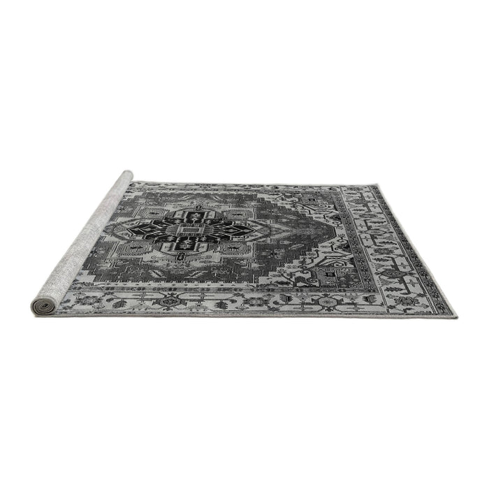 Sideview of Machine Washable Persian Gray Traditional Rug, wshurb2628gry