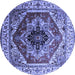 Round Persian Blue Traditional Rug, urb2628blu