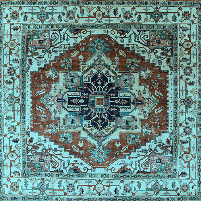 Square Persian Light Blue Traditional Rug, urb2628lblu