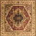 Square Machine Washable Persian Brown Traditional Rug, wshurb2628brn