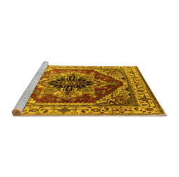 Sideview of Machine Washable Persian Yellow Traditional Rug, wshurb2628yw
