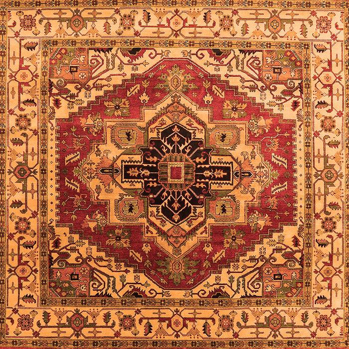 Square Persian Orange Traditional Rug, urb2628org
