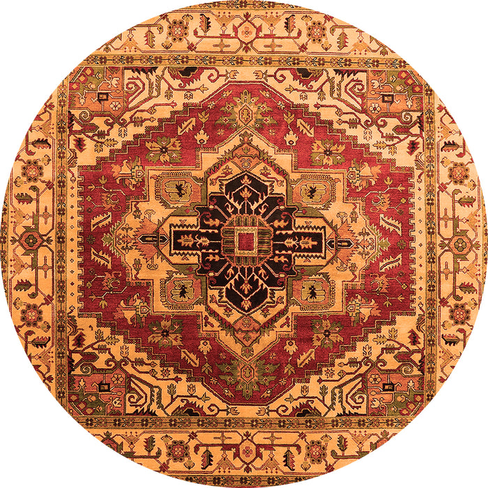 Round Persian Orange Traditional Rug, urb2628org