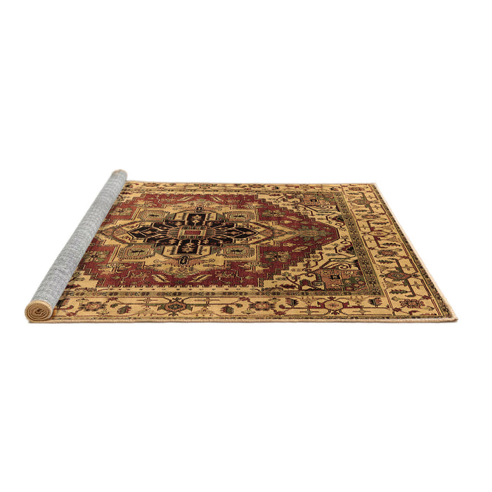 Sideview of Machine Washable Persian Brown Traditional Rug, wshurb2628brn