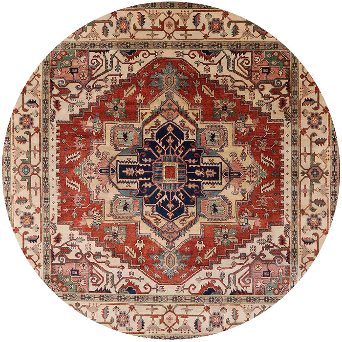 Round Machine Washable Industrial Modern Fire Brick Red Rug, wshurb2628