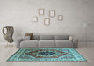 Machine Washable Persian Light Blue Traditional Rug in a Living Room, wshurb2628lblu