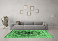 Machine Washable Persian Emerald Green Traditional Rug, wshurb2628emgrn