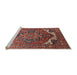 Sideview of Machine Washable Industrial Modern Tomato Red Rug, wshurb2629