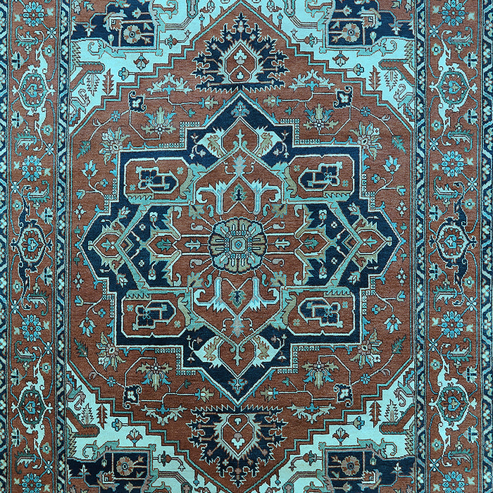 Machine Washable Oriental Light Blue Industrial Rug, wshurb2629lblu