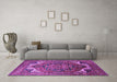 Machine Washable Oriental Purple Industrial Area Rugs in a Living Room, wshurb2629pur