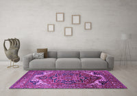 Machine Washable Oriental Purple Industrial Rug, wshurb2629pur