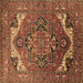 Square Oriental Brown Industrial Rug, urb2629brn