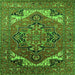 Square Machine Washable Oriental Green Industrial Area Rugs, wshurb2629grn