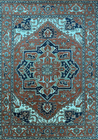 Oriental Light Blue Industrial Rug, urb2629lblu