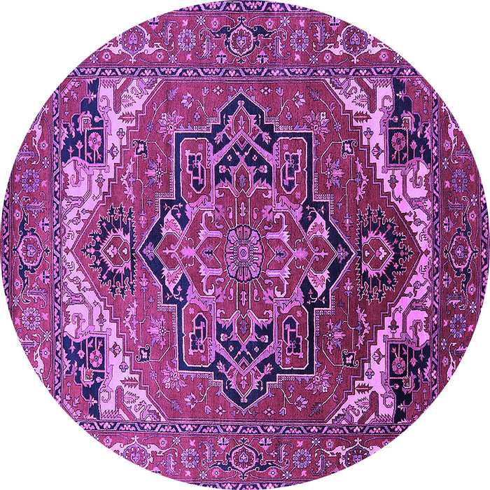 Round Oriental Purple Industrial Rug, urb2629pur