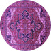 Round Oriental Purple Industrial Rug, urb2629pur