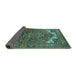 Sideview of Oriental Turquoise Industrial Rug, urb2629turq