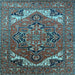 Square Oriental Light Blue Industrial Rug, urb2629lblu