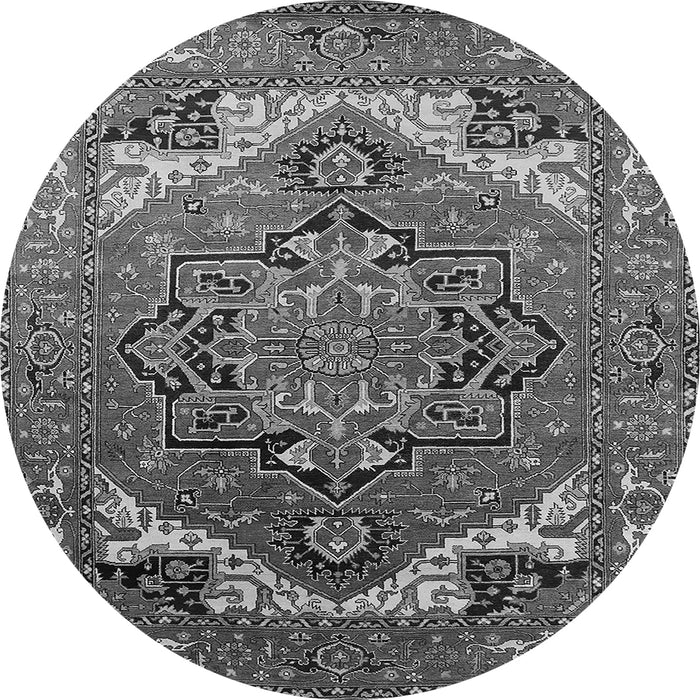 Round Oriental Gray Industrial Rug, urb2629gry