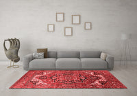 Machine Washable Oriental Red Industrial Rug, wshurb2629red