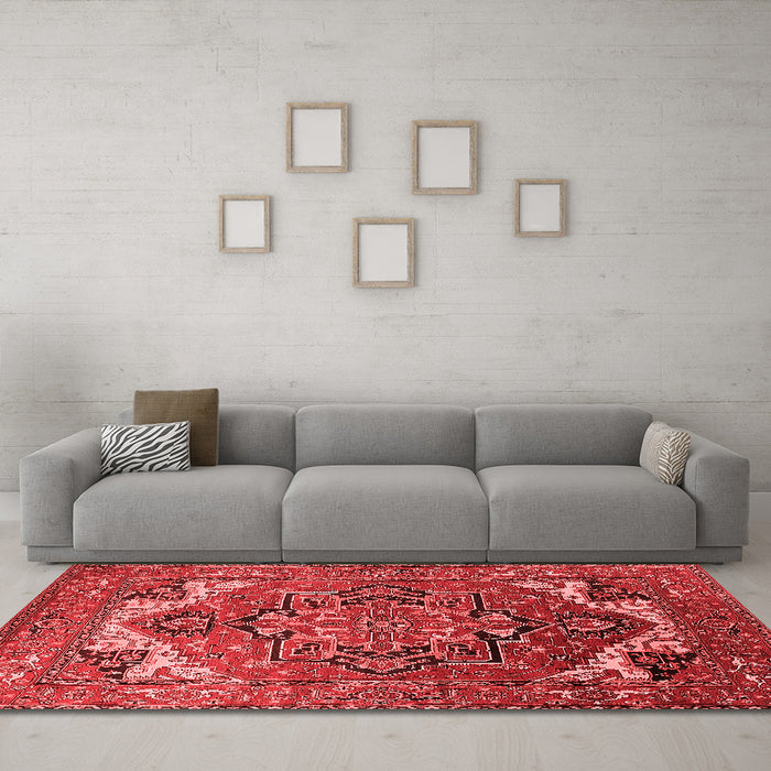 Industrial Red Washable Rugs