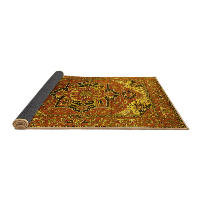 Sideview of Oriental Yellow Industrial Rug, urb2629yw