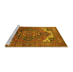 Sideview of Machine Washable Oriental Yellow Industrial Rug, wshurb2629yw
