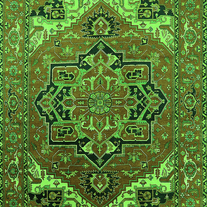 Machine Washable Oriental Green Industrial Area Rugs, wshurb2629grn