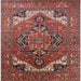 Square Mid-Century Modern Red Oriental Rug, urb2629