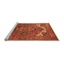 Sideview of Machine Washable Oriental Orange Industrial Area Rugs, wshurb2629org