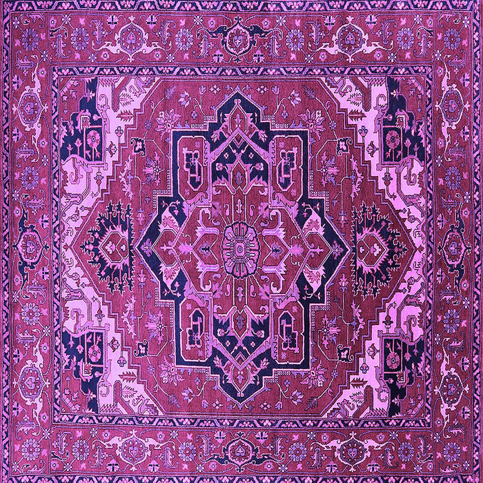 Square Machine Washable Oriental Purple Industrial Area Rugs, wshurb2629pur