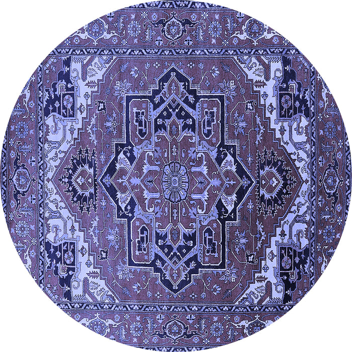 Round Oriental Blue Industrial Rug, urb2629blu