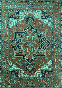 Oriental Turquoise Industrial Rug, urb2629turq