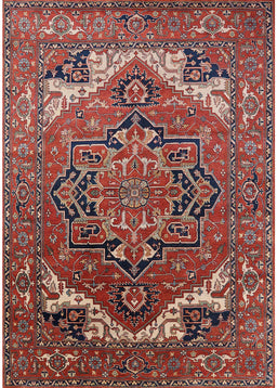 Mid-Century Modern Red Oriental Rug, urb2629