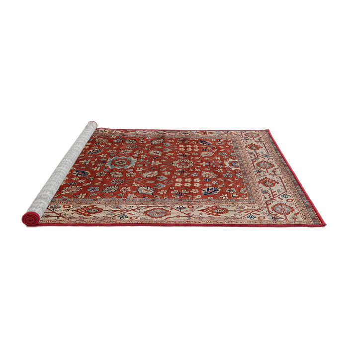 Sideview of Machine Washable Industrial Modern Red Rug, wshurb2630