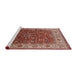 Sideview of Machine Washable Industrial Modern Red Rug, wshurb2630